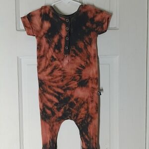 Rags To Riches Tie-Dye Jumpsuit in Black and Orange